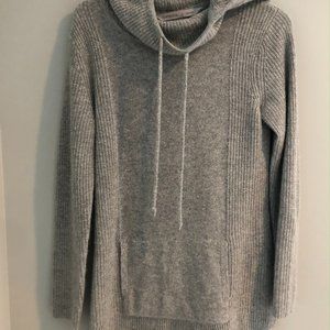 Athleta Cashmere Hoodie Pullover Sweater Light Heathered Grey Size S